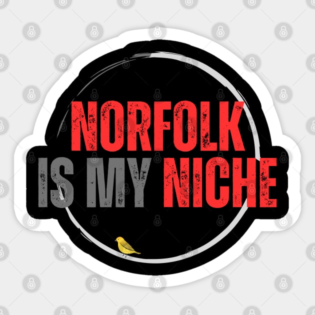 Norfolk is my Niche red and silver Sticker by MyriadNorfolk